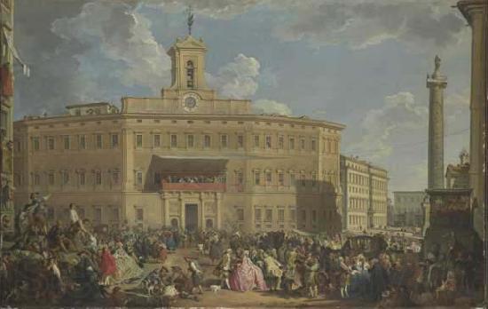 Giovanni Paolo Pannini The Lottery at Palazzo Montecitorio Spain oil painting art
